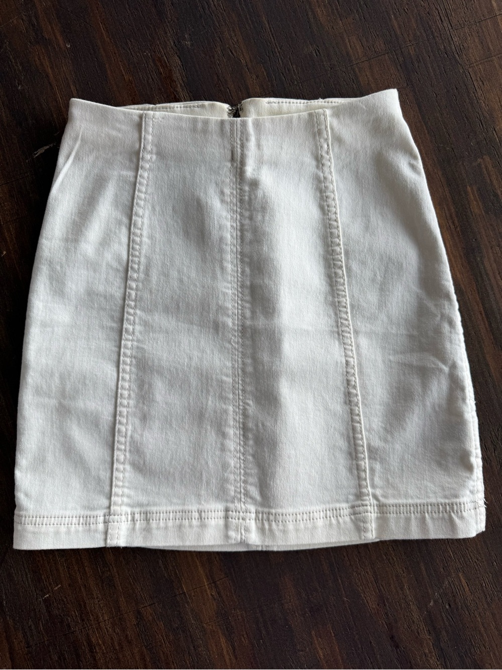Free People White Panel-Stitch Mini Skirt
